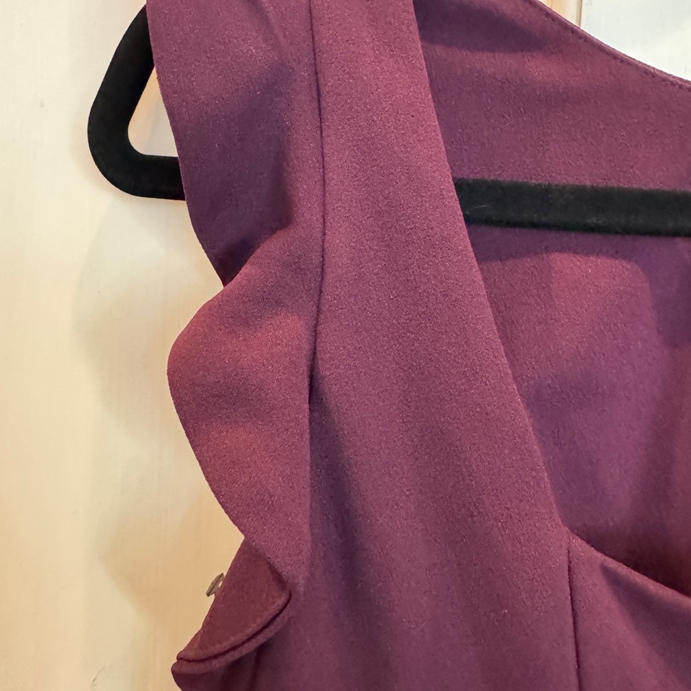 Calvin Klein Plum Ruffle Sleeve Midi Dress - Picture 4 of 6
